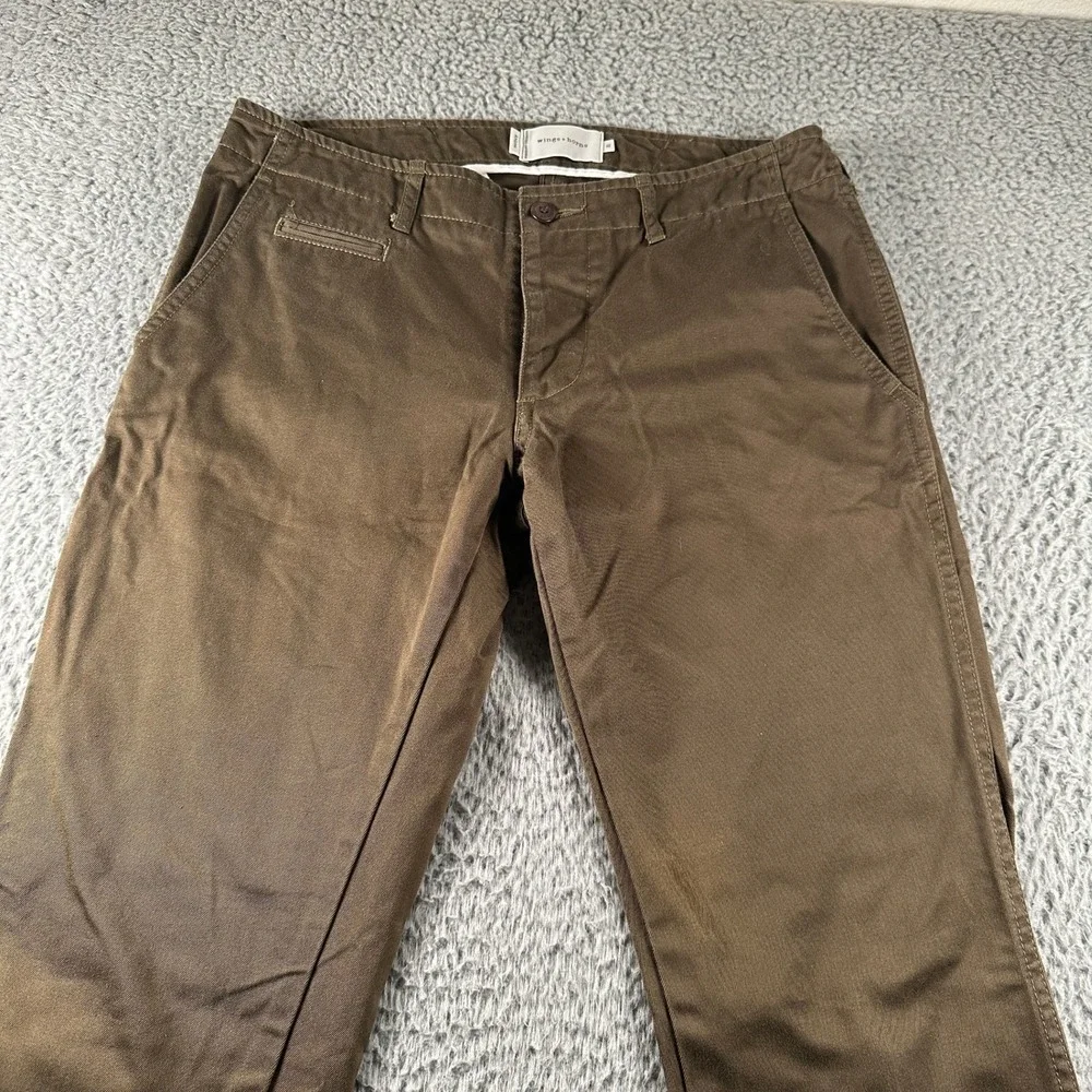wings+horns Pants Mens 31 Brown Cotton‎ Chino Straight Leg Made in Japan